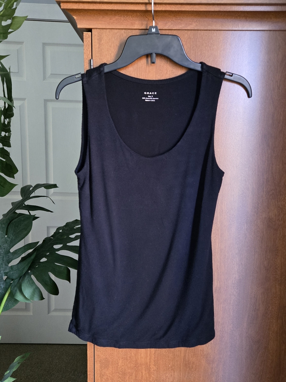 Grace Black Scoop Neck Tank Top